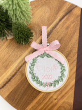 Load image into Gallery viewer, Custom Handwriting Ornament with Wreath Border
