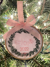 Load image into Gallery viewer, Custom Handwriting Ornament with Wreath Border
